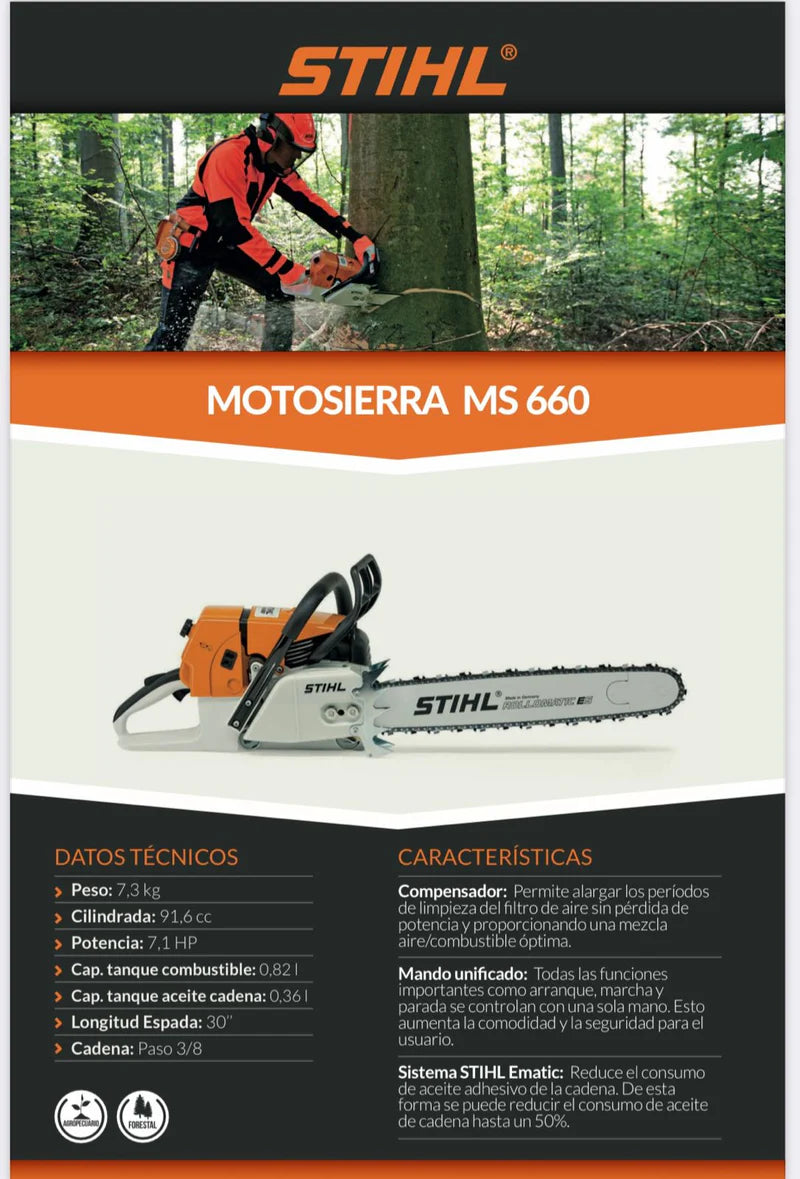 MOTOSIERRA 660 PROFESIONAL+ACEITE: " RENDIMIENTO PRODESIONAL AL MEJOR PRECIO"